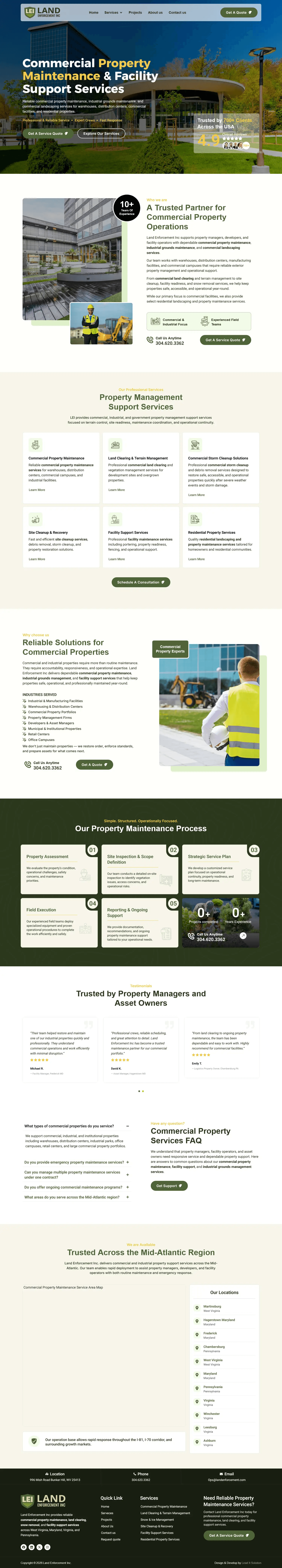 Land Enforcement website, , desktop view