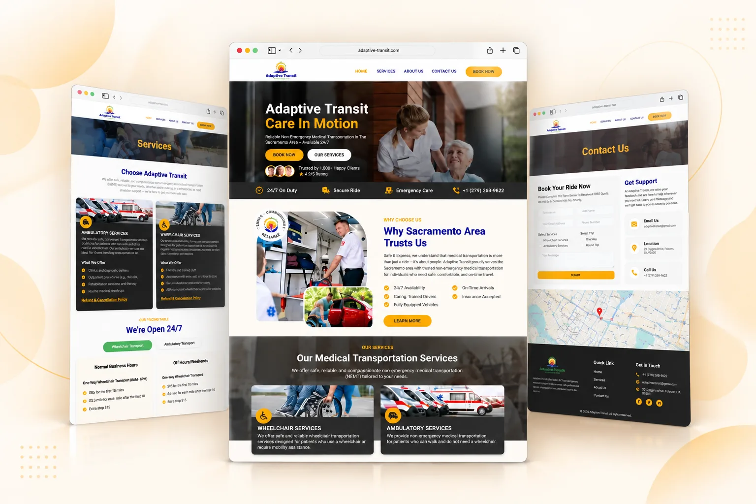 Adaptive Transit website designed by CoderBeam