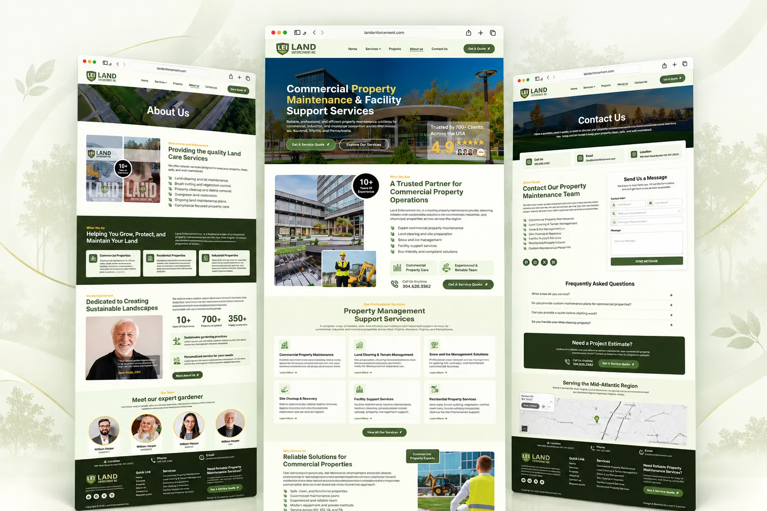 Land Enforcement website designed by CoderBeam