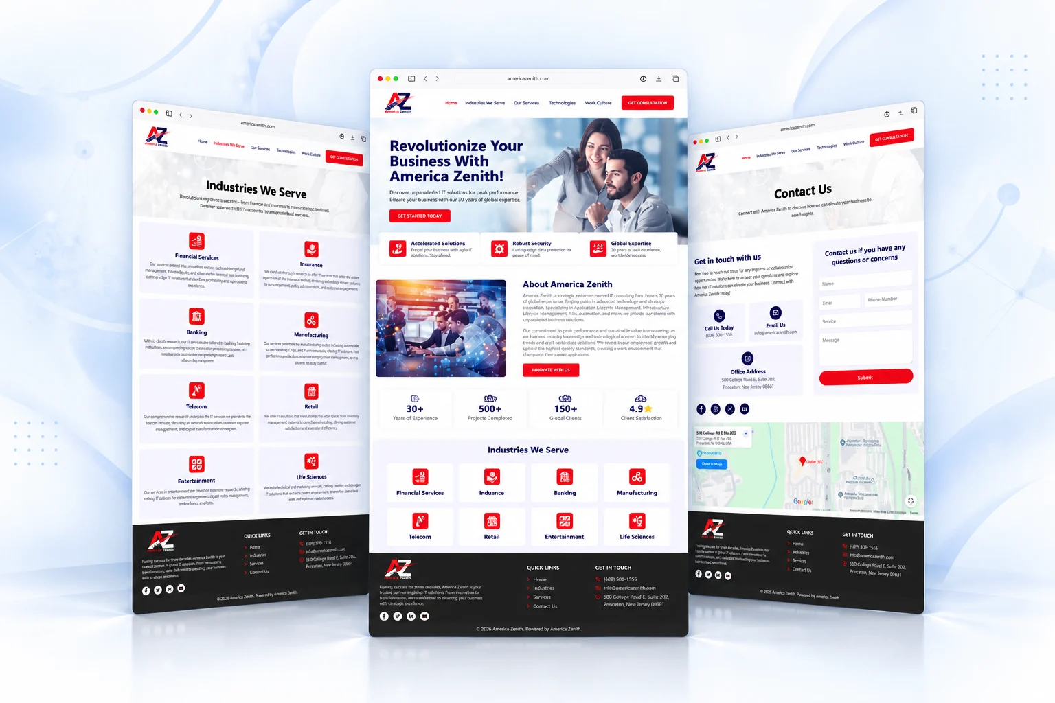 America Zenith website designed by CoderBeam