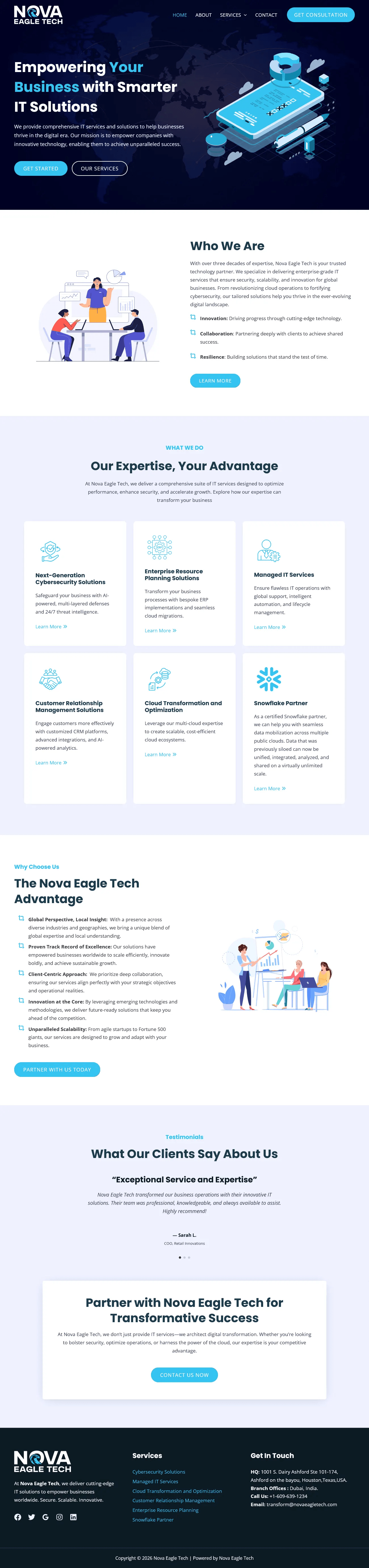 Nova Eagle Tech website, , desktop view