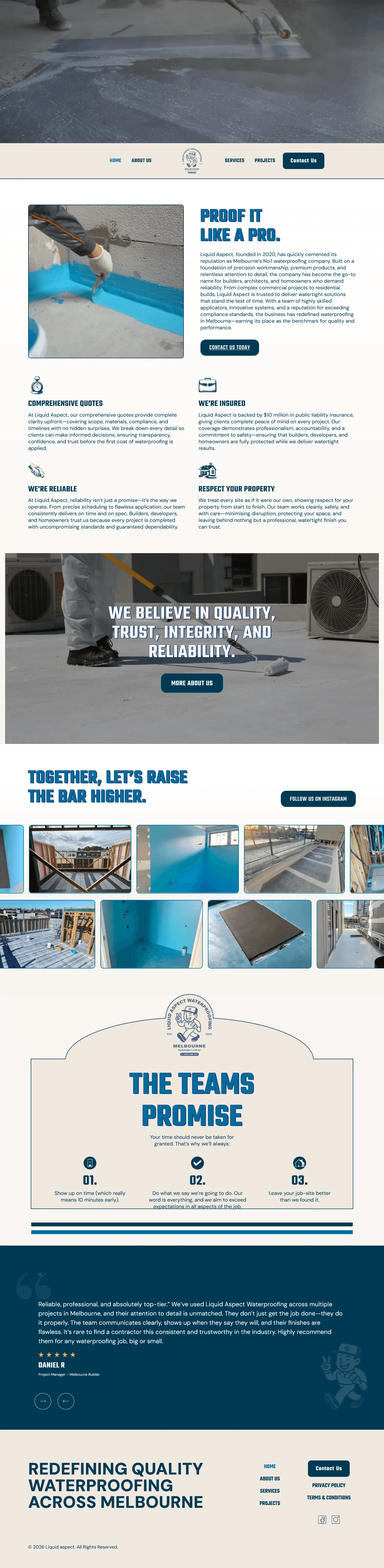 Liquid Aspect website, , desktop view