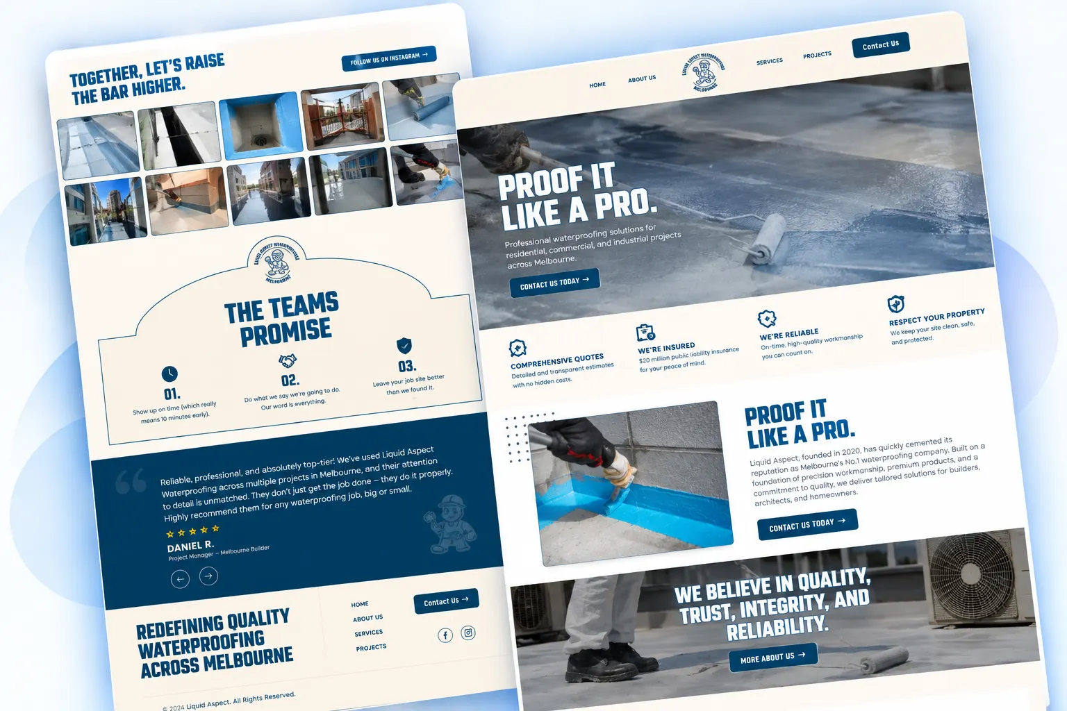 Liquid Aspect website designed by CoderBeam