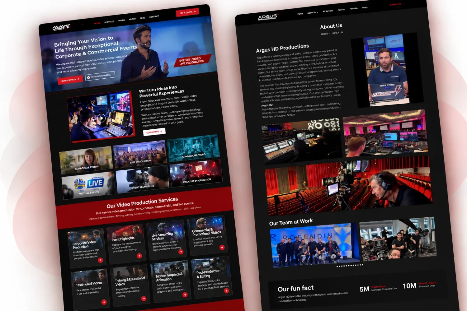 Argus HD website designed by CoderBeam