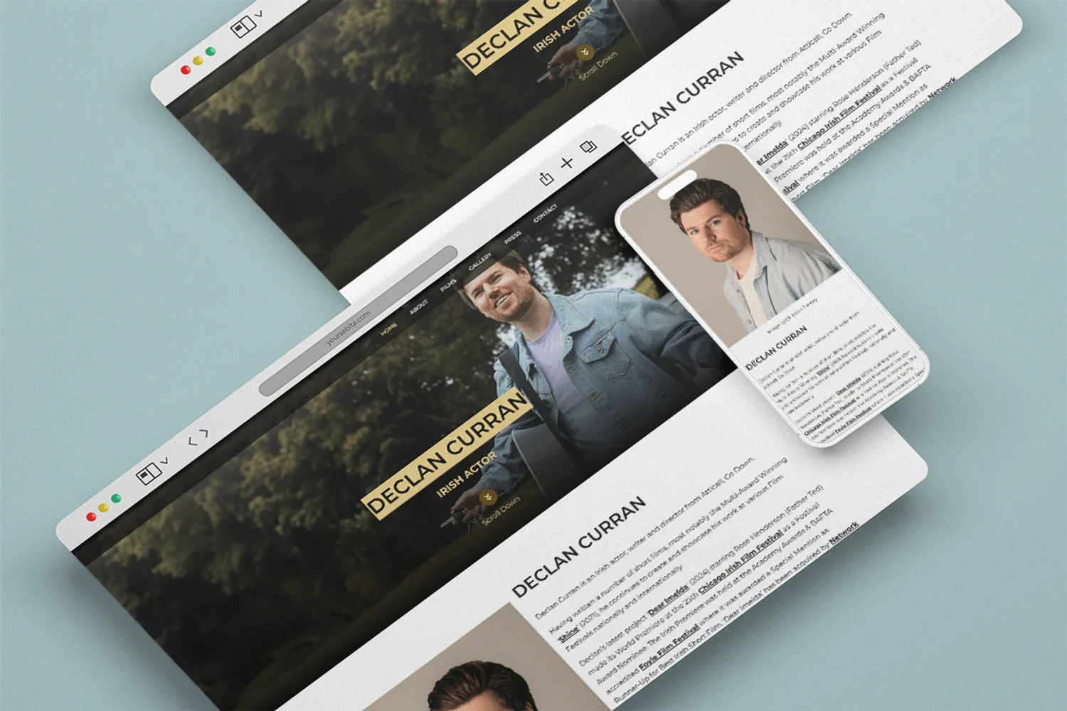 Declan Curran website designed by CoderBeam