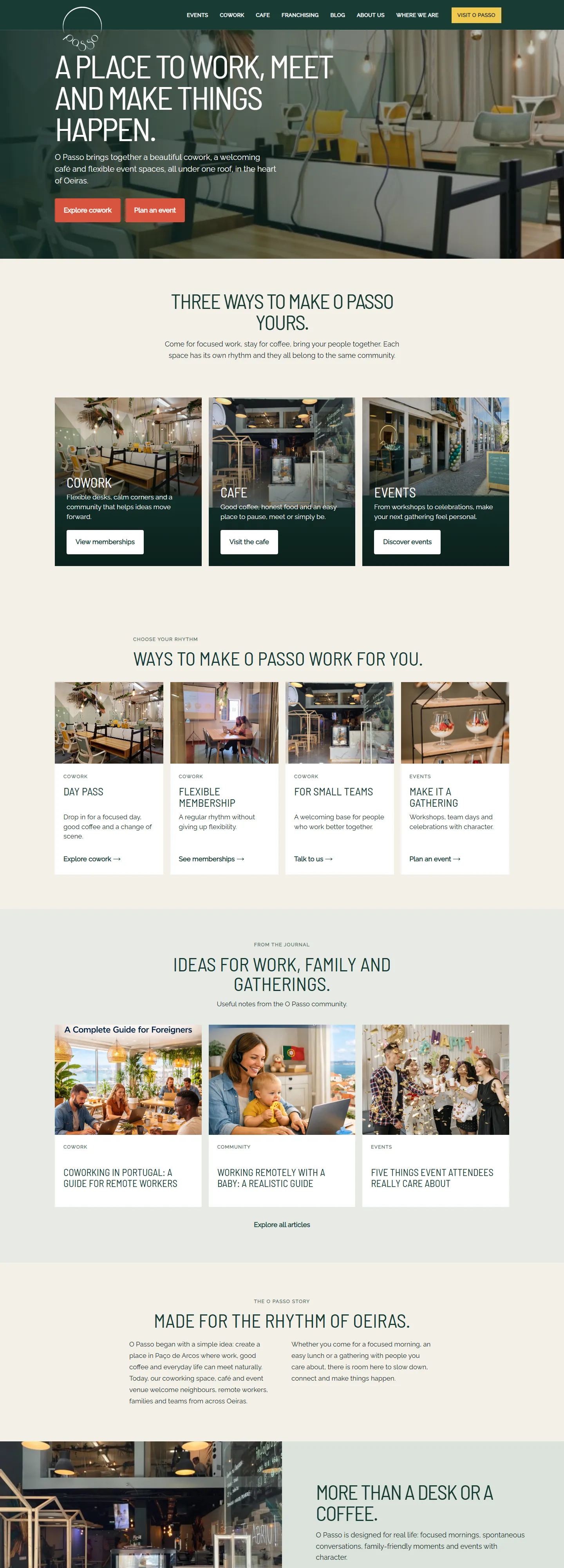 O Passo website designed by CoderBeam