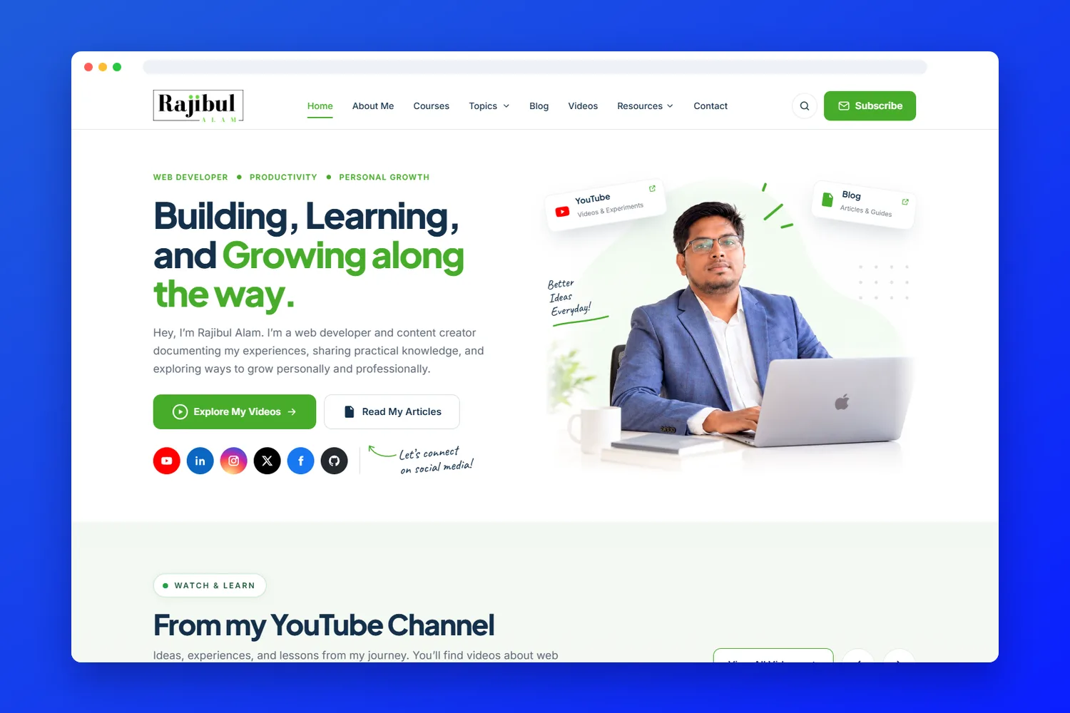 Rajibul Alam website designed by CoderBeam