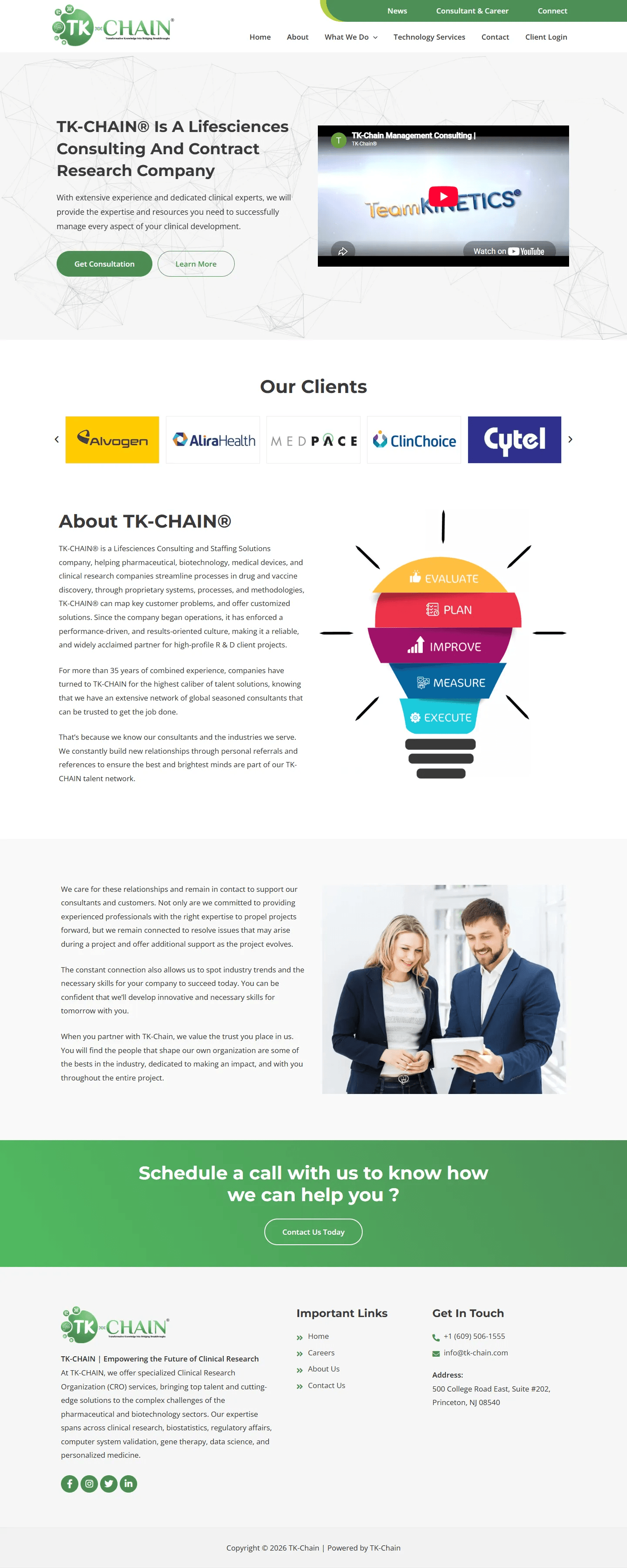 TK-CHAIN website, Home page, desktop view